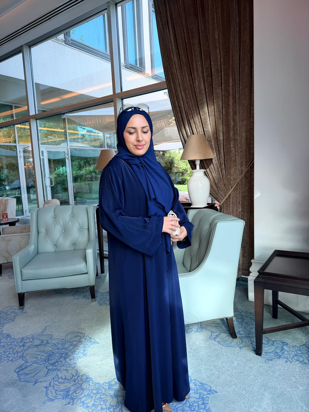 Liyana Dubai İpek Kumaş Büyük Beden Abaya Elbise - Görsel 5