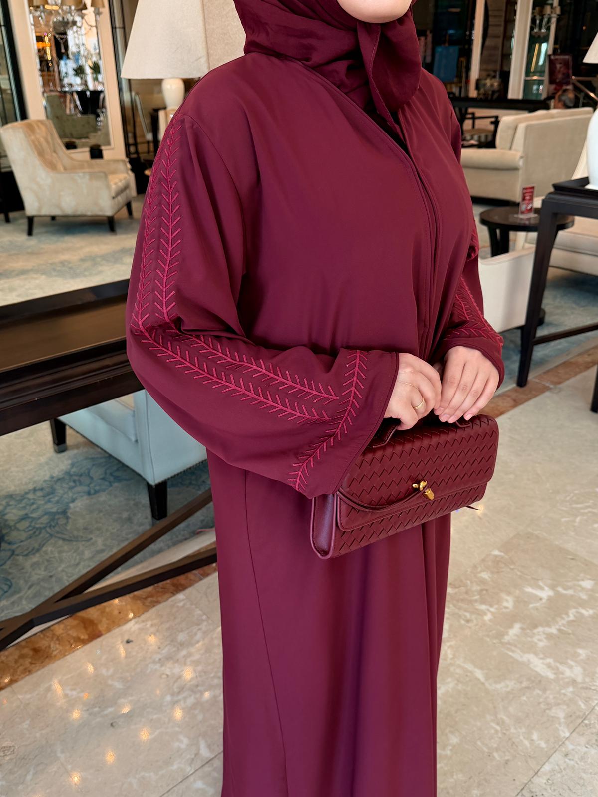 Liyana Dubai İpek Kumaş Büyük Beden Abaya Elbise - Görsel 12