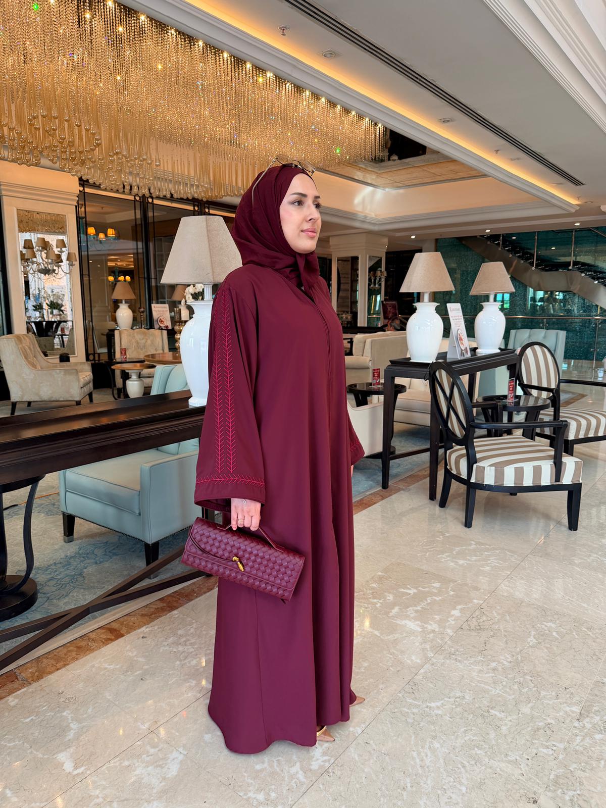 Liyana Dubai İpek Kumaş Büyük Beden Abaya Elbise - Görsel 10