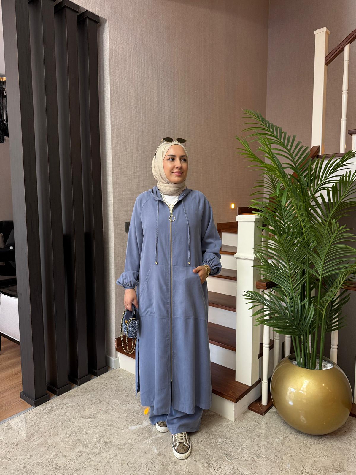 Lyocell Kumaş Kapüşonlu Melyo Takım - Görsel 18