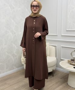 İzel Gold Düğmeli İthal Krep İkili Takım