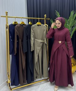 Nalya İnce Zara Kupra Tesettür Elbise