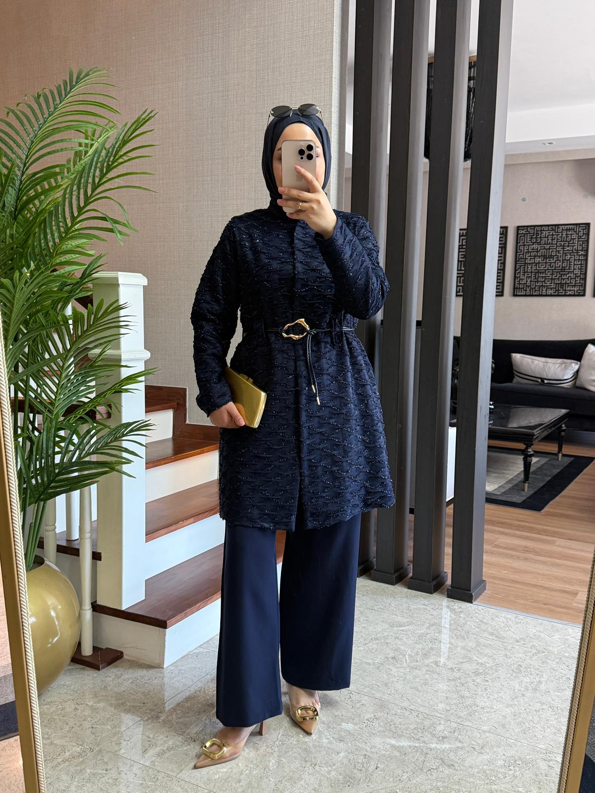 Ella Double Krep Ceketli Tesettür Takım - Görsel 26