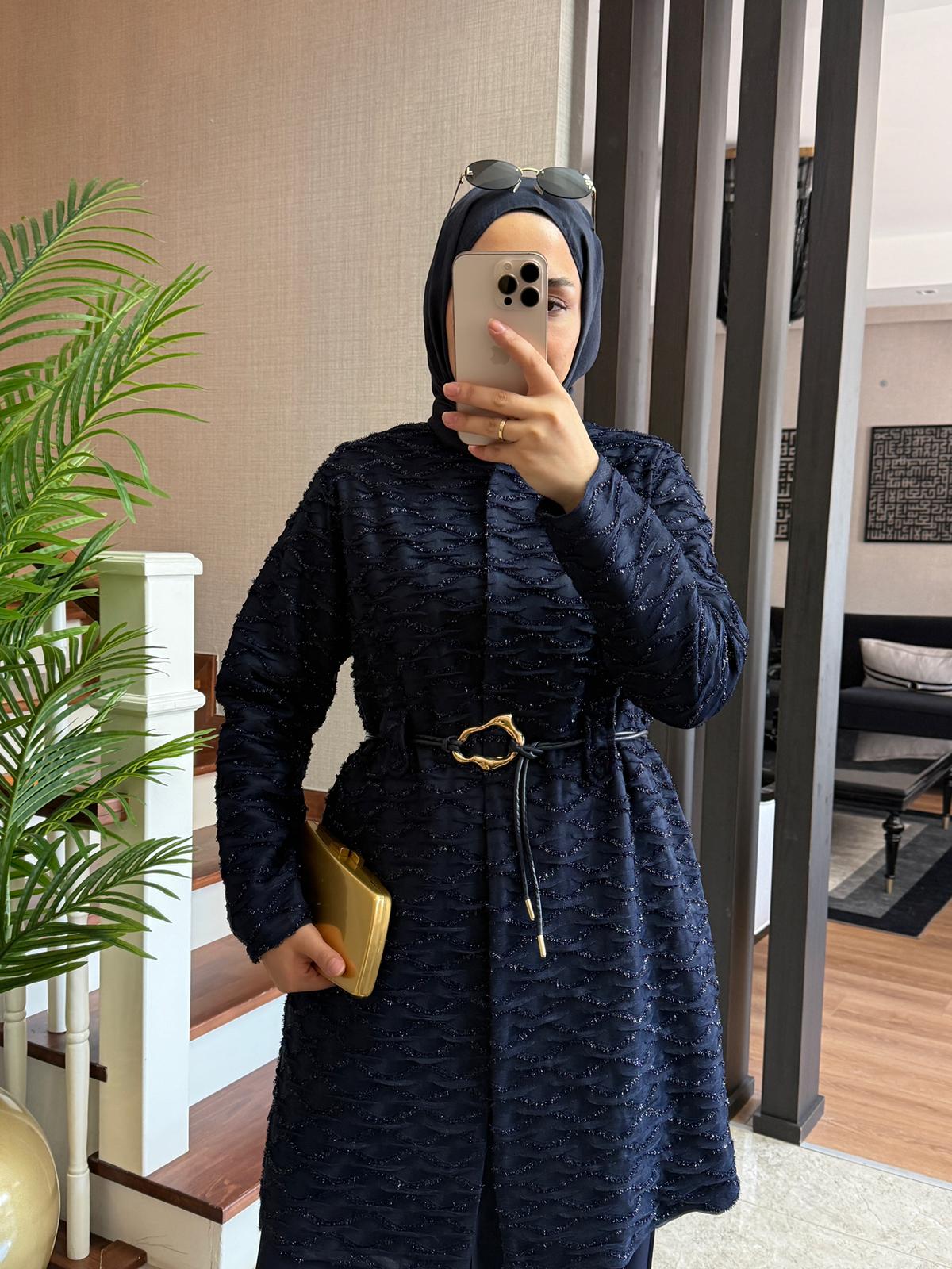 Ella Double Krep Ceketli Tesettür Takım - Görsel 23