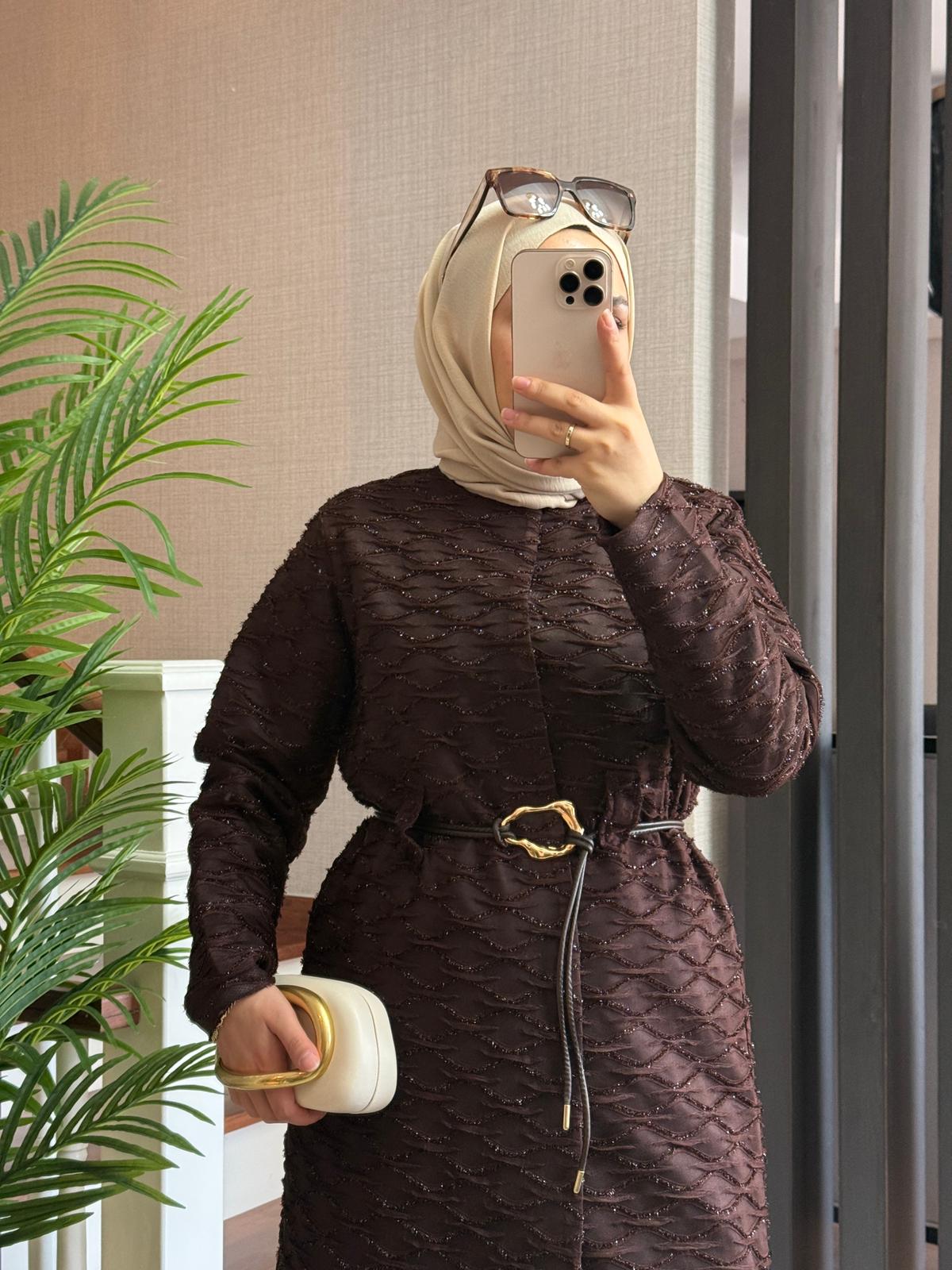 Ella Double Krep Ceketli Tesettür Takım - Görsel 14
