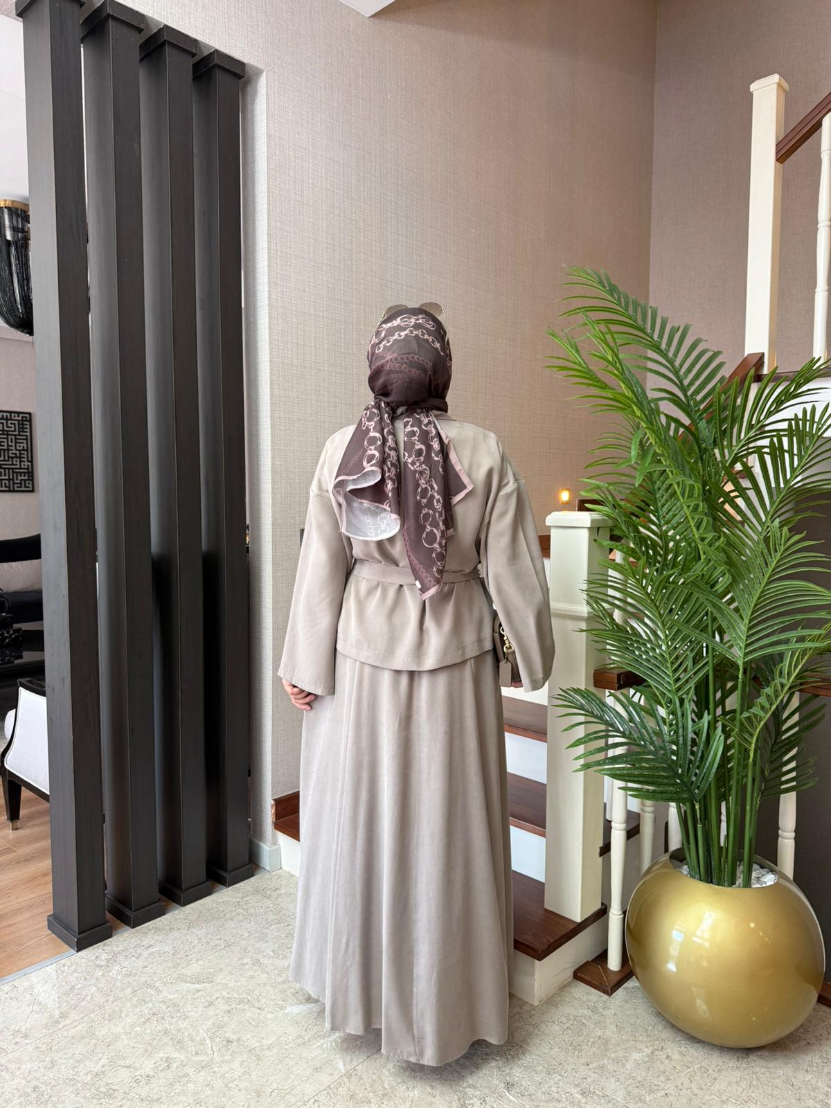 Farah Lyocell Kimonolu Tesettür Elbise Takımı - Görsel 8