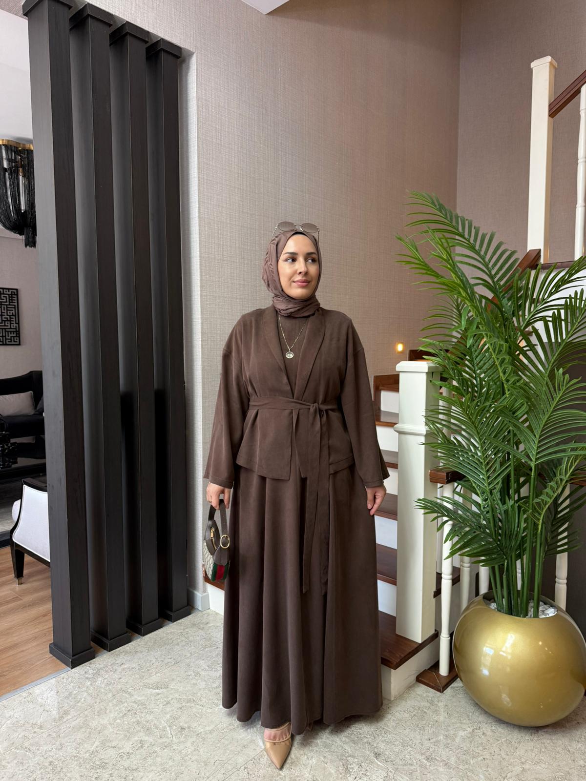 Farah Lyocell Kimonolu Tesettür Elbise Takımı - Görsel 7