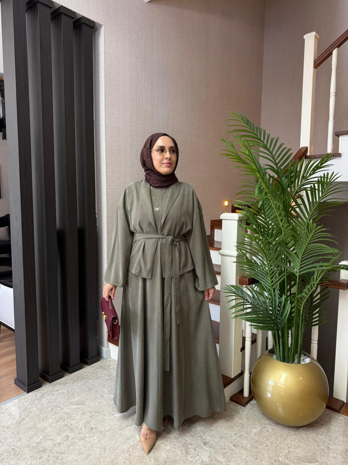Farah Lyocell Kimonolu Tesettür Elbise Takımı - Görsel 6