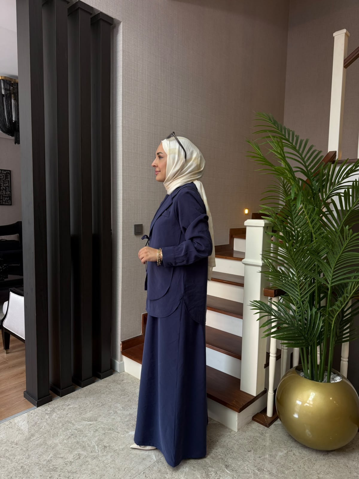 Mayda Ceketli Modal Elbise Takım - Görsel 19