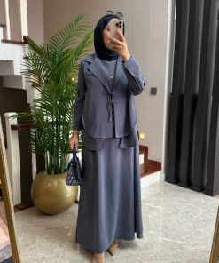 Mayda Ceketli Modal Elbise Takım